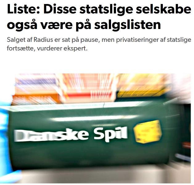 Disse statslige selskaber kan også være på salgslisten